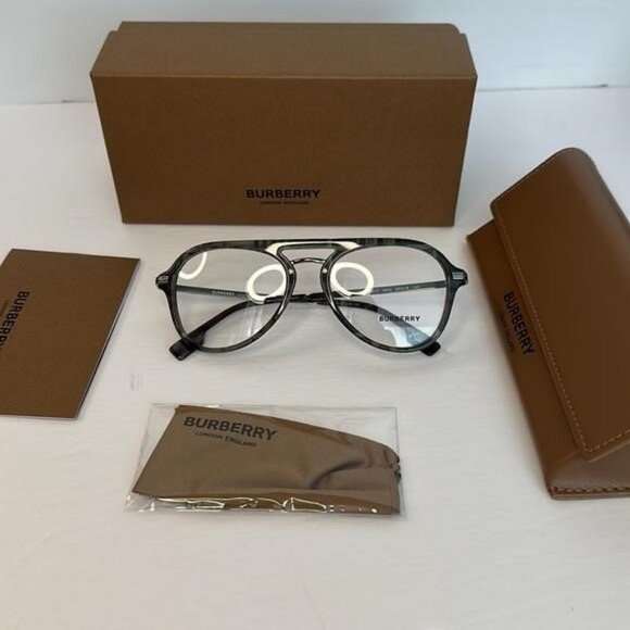 New Authentic EVEGLASSES CHARCOAL CHECK / CLEAR LENS Burberry OBE2377 - Picture 13 of 14